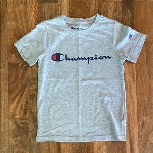 Champion Gray Short Sleeve Tee with Iconic Logo